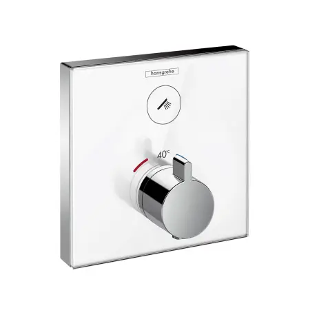 Hansgrohe Thermostat Unterputz ShowerSelect Glas 1 Verbraucher weiss/chrom 15737400
