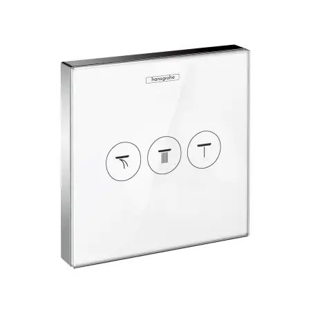 Hansgrohe Ventil Unterputz ShowerSelect Glas 3 Verbraucher weiss/chrom 15736400