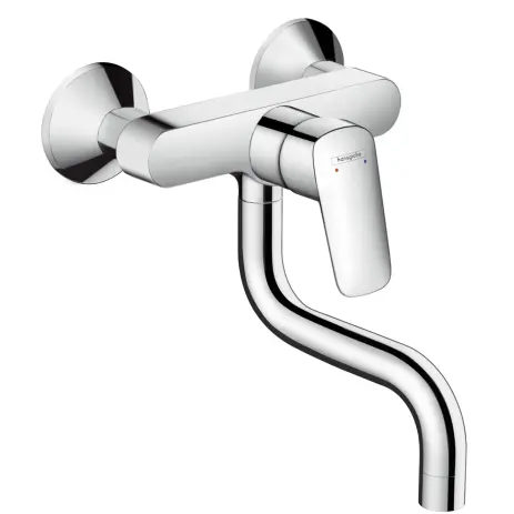 Hansgrohe Spültischmischer Logis Schwenkauslauf chrom Wandmodell 71836000