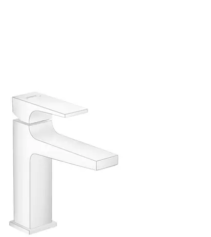 Hansgrohe Waschtischmischer 110 Metropol mattweiss mit Push-Open Ablaufgarnitur 32507700