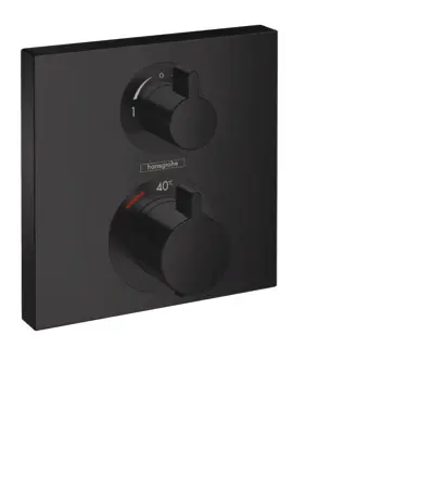 Hansgrohe Thermostat Unterputz Ecostat Square Fertigset 2 Verbraucher mattschwarz 15714670
