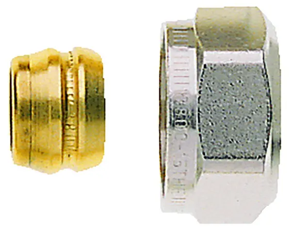 IMI Heimeier Klemmverschraubung vernickelt für Cu- und Stahlrohr 18 mm und 3/4 Zoll Aussengewinde 3831-18.351 383118351