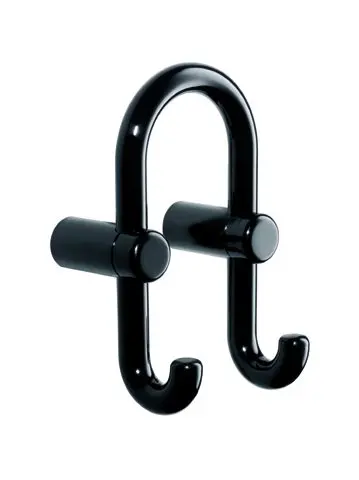 Hewi Garderobendoppelhaken Ser 801, Haken nach vorn zeigend tiefschwarz 801.90.040 90 8019004090