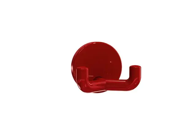 Hewi Doppelhaken Ser 477, d:50mm, eckige Hakenform rubinrot 477.90.025 33 4779002533