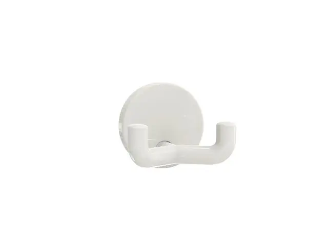 Hewi Doppelhaken Serie 477, d:50mm eckige Hakenform reinweiß 477.90.025 99 4779002599