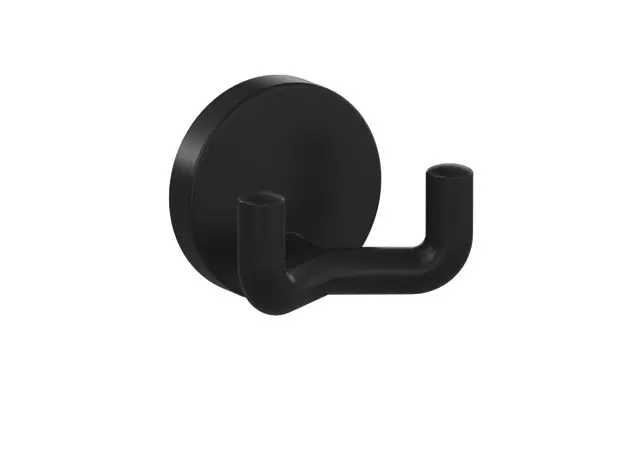 Hewi Doppelhaken Ser 477, matt, d:50mm, eckige Hakenform tiefschwarz 477.90B025 90 47790B02590