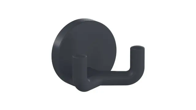 Hewi Doppelhaken Ser 477, matt, d:50mm, eckige Hakenform anthrazitgrau 477.90B025 92 47790B02592