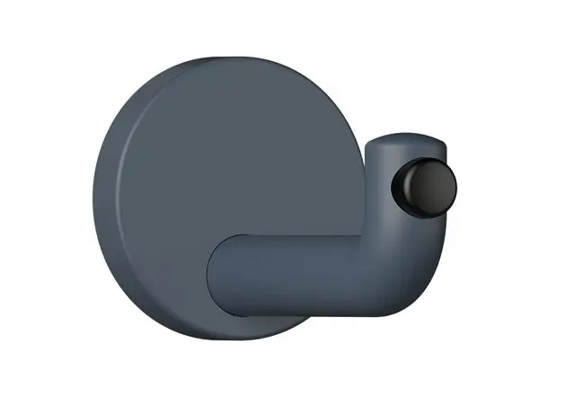 Hewi Wandhaken Ser 477, matt, d:70mm, Türpuffer schwarz anthrazitgrau 477.90B035 92 47790B03592