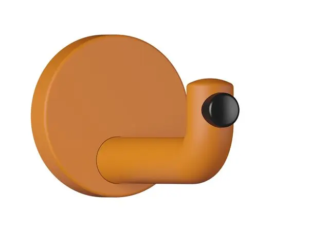 Hewi Wandhaken Ser 477, matt, d:70mm, Türpuffer schwarz orange 477.90B035 24 47790B03524