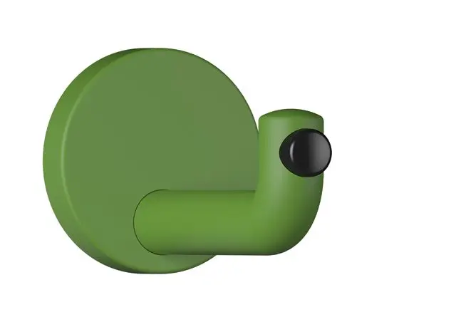 Hewi Wandhaken Ser 477, matt, d:70mm, Türpuffer schwarz maigrün 477.90B035 72 47790B03572