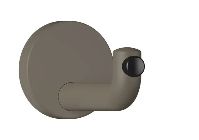 Hewi Wandhaken Ser 477, matt, d:70mm, Türpuffer schwarz umbra 477.90B035 84 47790B03584