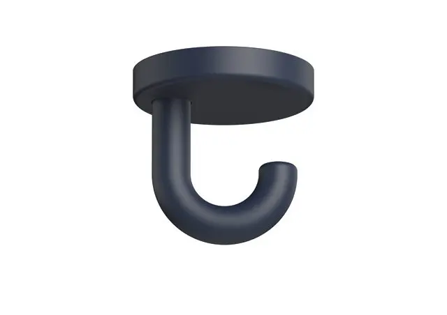 Hewi Haken Ser 477, matt, d:40mm, als Unterkopfhaken stahlblau 477.90B040 50 47790B04050