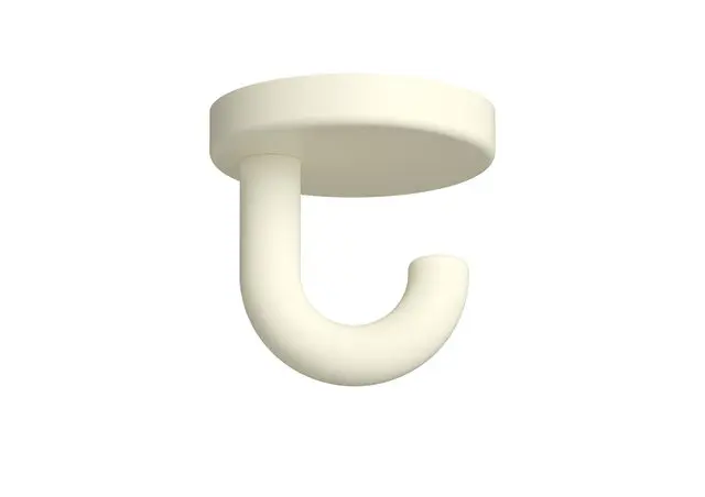 Hewi Haken Serie 477, matt, d:40mm als Unterkopfhaken reinweiß 477.90B040 99 47790B04099