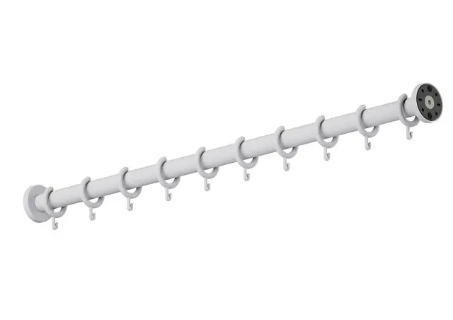 Hewi Vorhangstange Ser 801, matt, d:33 L:1000, mit 10 Ringen signalweiß 801.34B400 98 80134B40098