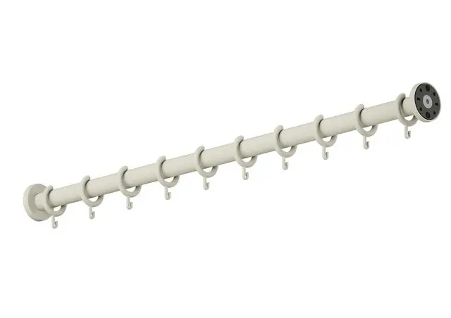 Hewi Vorhangstange Ser 801, matt, d:33 L:1000, mit 10 Ringen reinweiß 801.34B400 99 80134B40099