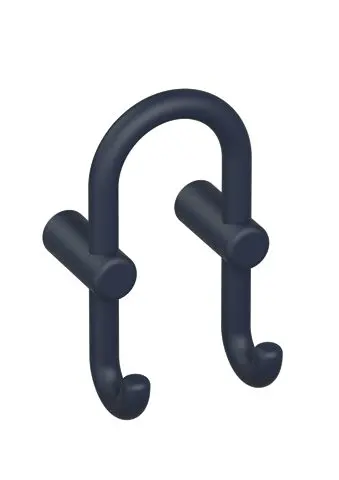 Hewi Grd.D-haken Ser 801, matt, Haken nach vorn zeigend stahlblau 801.90B040 50 80190B04050