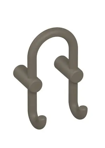 Hewi Grd.D-haken Ser 801, matt, Haken nach vorn zeigend umbra 801.90B040 84 80190B04084