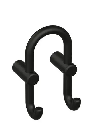 Hewi Grd.D-haken Ser 801, matt, Haken nach vorn zeigend tiefschwarz 801.90B040 90 80190B04090
