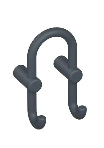 Hewi Grd.D-haken Ser 801, matt, Haken nach vorn zeigend anthrazitgrau 801.90B040 92 80190B04092