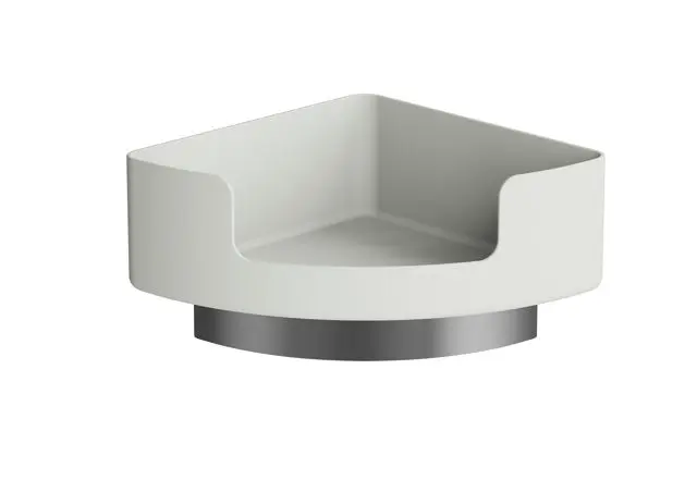 Hewi Eckablage, matt, Wandmontage, Halter chrom lichtgrau 802.03B220 97 80203B22097