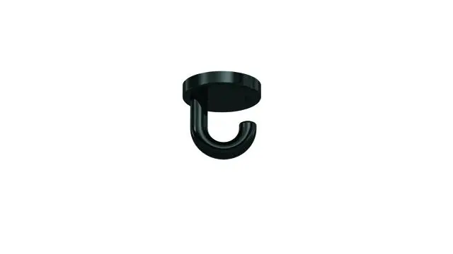 Hewi Haken Ser 477, d:50mm, als Unterkopfhaken tiefschwarz 477.90.015 90 4779001590