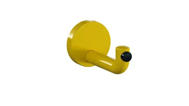 Hewi Wandhaken Ser 477 d:70mm, Türpuffer schwarz senfgelb 477.90.035 18 4779003518