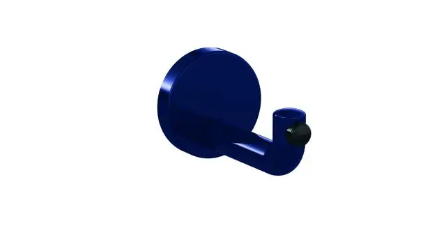 Hewi Wandhaken Ser 477 d:70mm, Türpuffer schwarz stahlblau 477.90.035 50 4779003550
