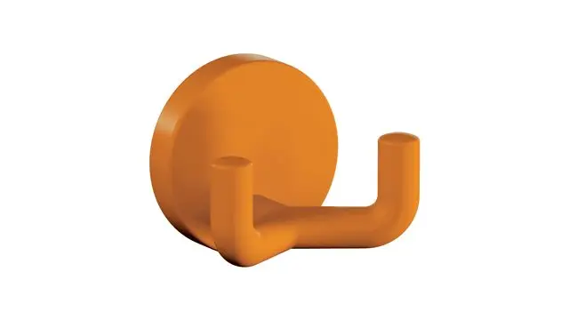 Hewi Doppelhaken Ser 477, matt, d:50mm, eckige Hakenform orange 477.90B025 24 47790B02524