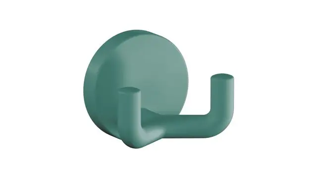 Hewi Doppelhaken Ser 477, matt, d:50mm, eckige Hakenform aquablau 477.90B025 55 47790B02555