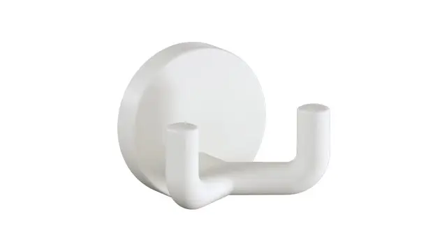 Hewi Doppelhaken Serie 477, matt, d:50mm eckige Hakenform signalweiß 477.90B025 98 47790B02598