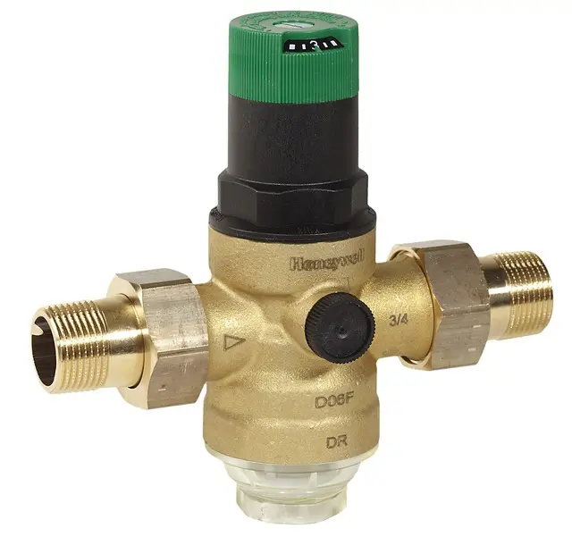 Resideo Honeywell Pressure reducing valve with balanced seat and set point scale, standard patterne Brass B 1/2 inch D06F-1/2B D06F-1/2B