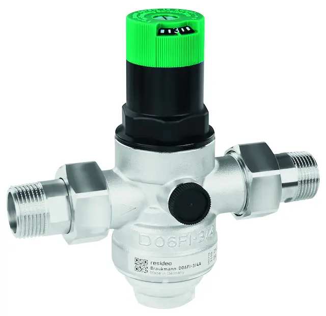 Resideo Honeywell Druckminderer D06FI mit Einstellanzeige Edelstahl B 3/4 Zoll D06FI-3/4B  D06FI-3/4B