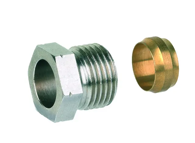 Resideo Honeywell Verschraubung FIG Cu-, Stahlrohr, G 1/2 IG, 15mm FIG1/2CS15