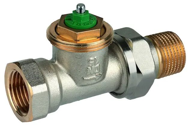 Resideo Thermostatventilkörper LX Messing vernickelt, Durchgang kurz, 1/2" V2020DLX15