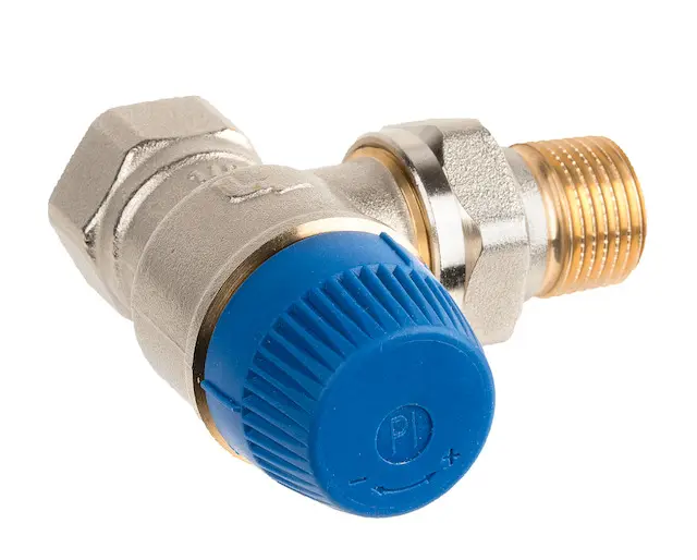 Resideo Thermostatventil Kombi-TRV Messing vernickelt, Eck, DN10 V2100EPI10