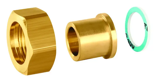 Resideo Anschlussverschraubung S-F Löttülle 12mm, G1/2, flach dichtend ASV-CS-15-S-F