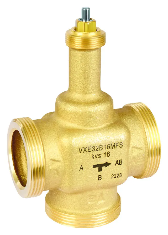 Resideo Dreiwegeventil VXE-M, PN16 DN 25, kvs 10, flach dichtend, stetig VXE25B10MFS