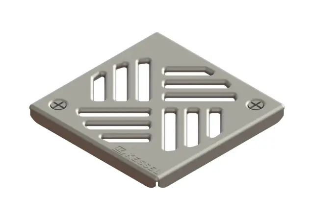 Kessel Slotted grating screwed 138x138mm KE27155 made of stainless steel, class K 3 27155