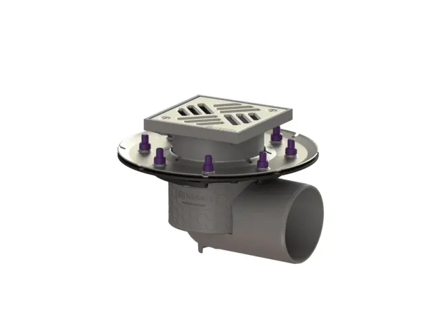 Kessel Practicus floor drain press.seal. KE45119.11 DN100 horizontal, Slotted grating 45119.11