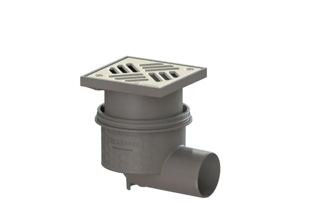 Kessel Siphon Practicus KE45170.11 DN70 latérale, grille en acier inoxydable 138x138 45170.11