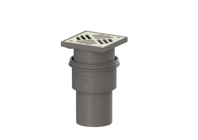 Kessel Practicus floor drain KE45210.11 DN100 verti., Slotted grating screwed 138x138 45210.11