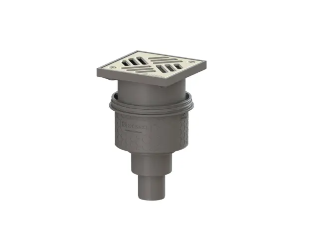 Kessel Practicus floor drain KE45250.11 DN50 vertical, Slotted grating stainless steel 138x138 45250.11