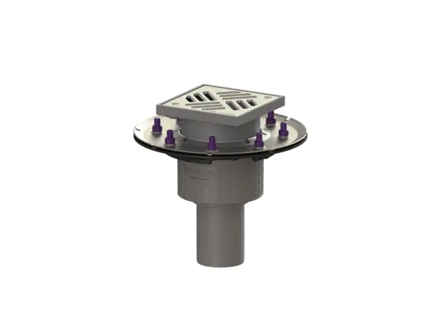 Kessel Practicus floor drain KE45279.11 DN70 vertical, Slotted grating, press.seal. 138x138 45279.11