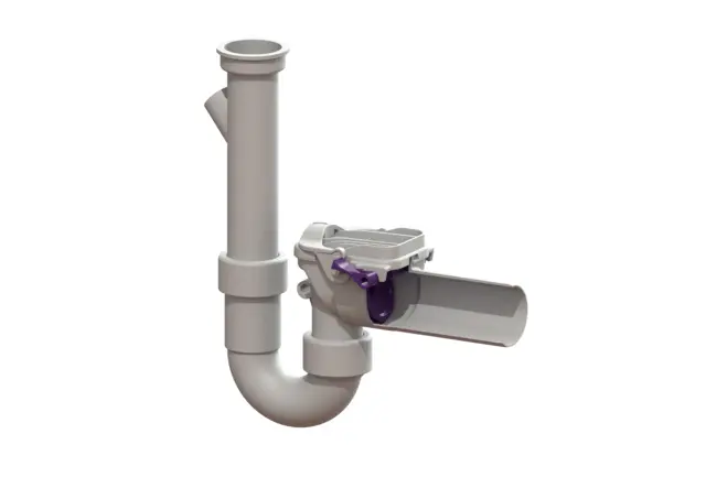 Kessel Rueckstauverschluss KE73052 Staufix Siphon DN50 aus Kunststoff 73052