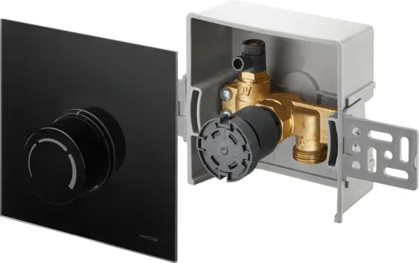 Oventrop Unibox RTL RTL, Echtglas schwarz 1022751