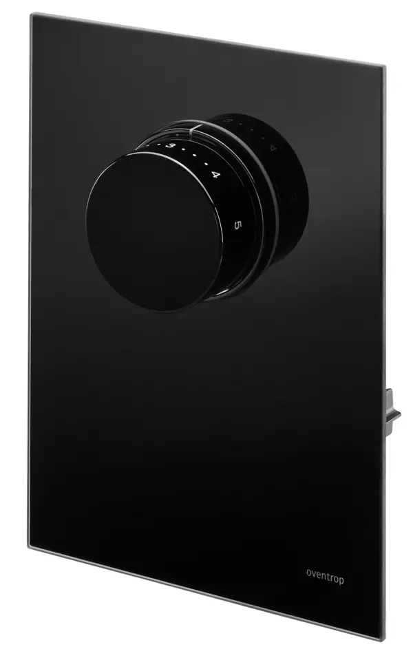 Oventrop Abdeckung mit Thermostat Echtglas schwarz, für Unibox T-RTL 1022778