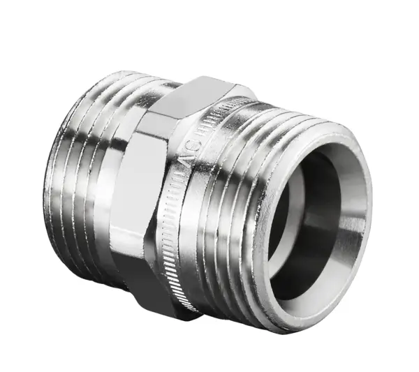 Oventrop Double nipple 3/4 external thread x 3/4 external thread brass nickel-plated 1028263