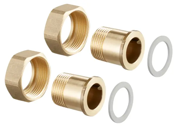 Oventrop Tailpipe connection set for Cocon QTZ 3/8 Set=2 Tailpipes with external thread flat-sealing with union nut 1140791