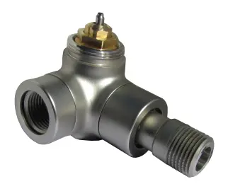 Oventrop Thermostatventil Baureihe E  DN15  Winkel-Eck links, Edelstahl-Design 1163482