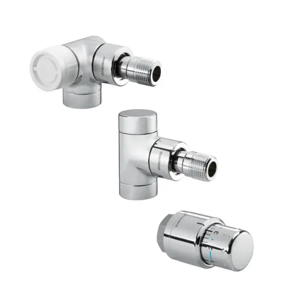 Oventrop Anschluss-Set Baureihe E/UniSH  DN15  Winkel-Eck links, verchromt 1164352